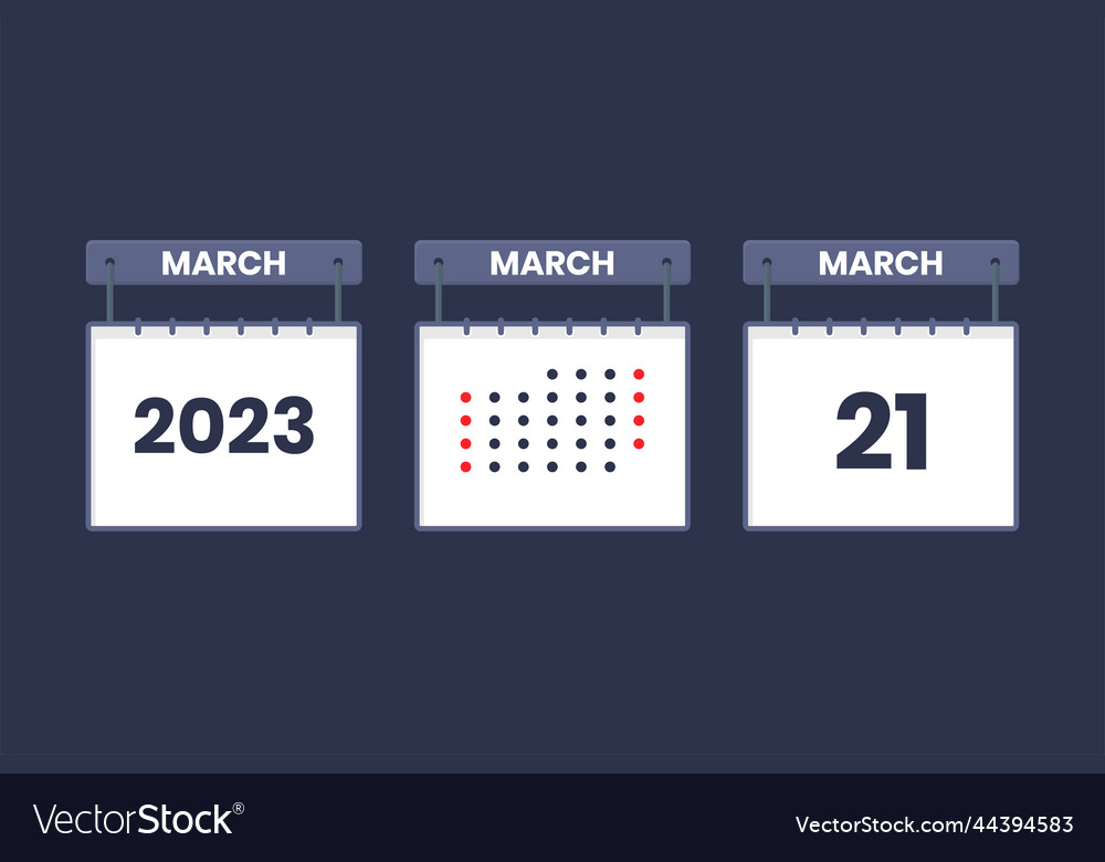 2023 calendar design march 21 icon 21st