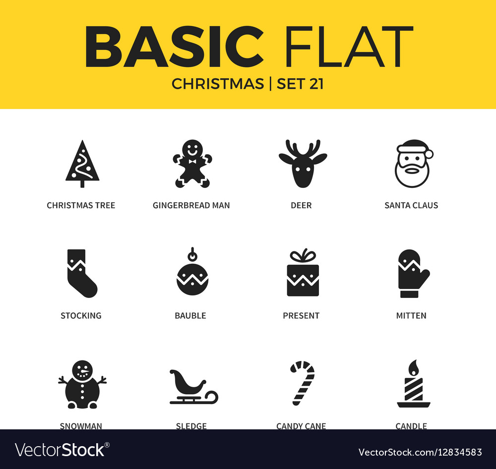 Basic set of christmas icons Royalty Free Vector Image