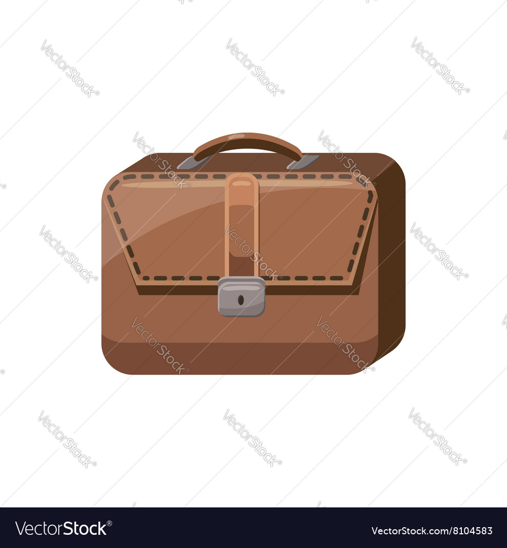 Brown business briefcase icon cartoon style Vector Image Brown business briefcase icon cartoon style Vector Image