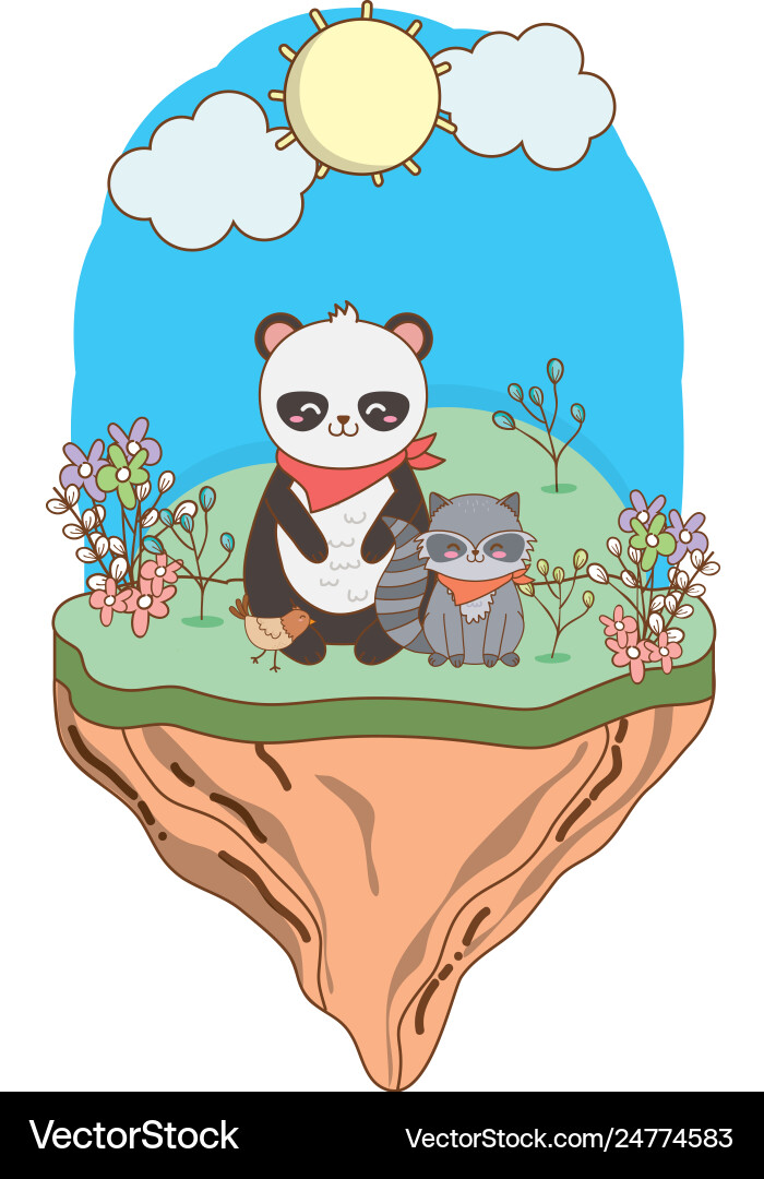 Cute little animals cartoon Royalty Free Vector Image
