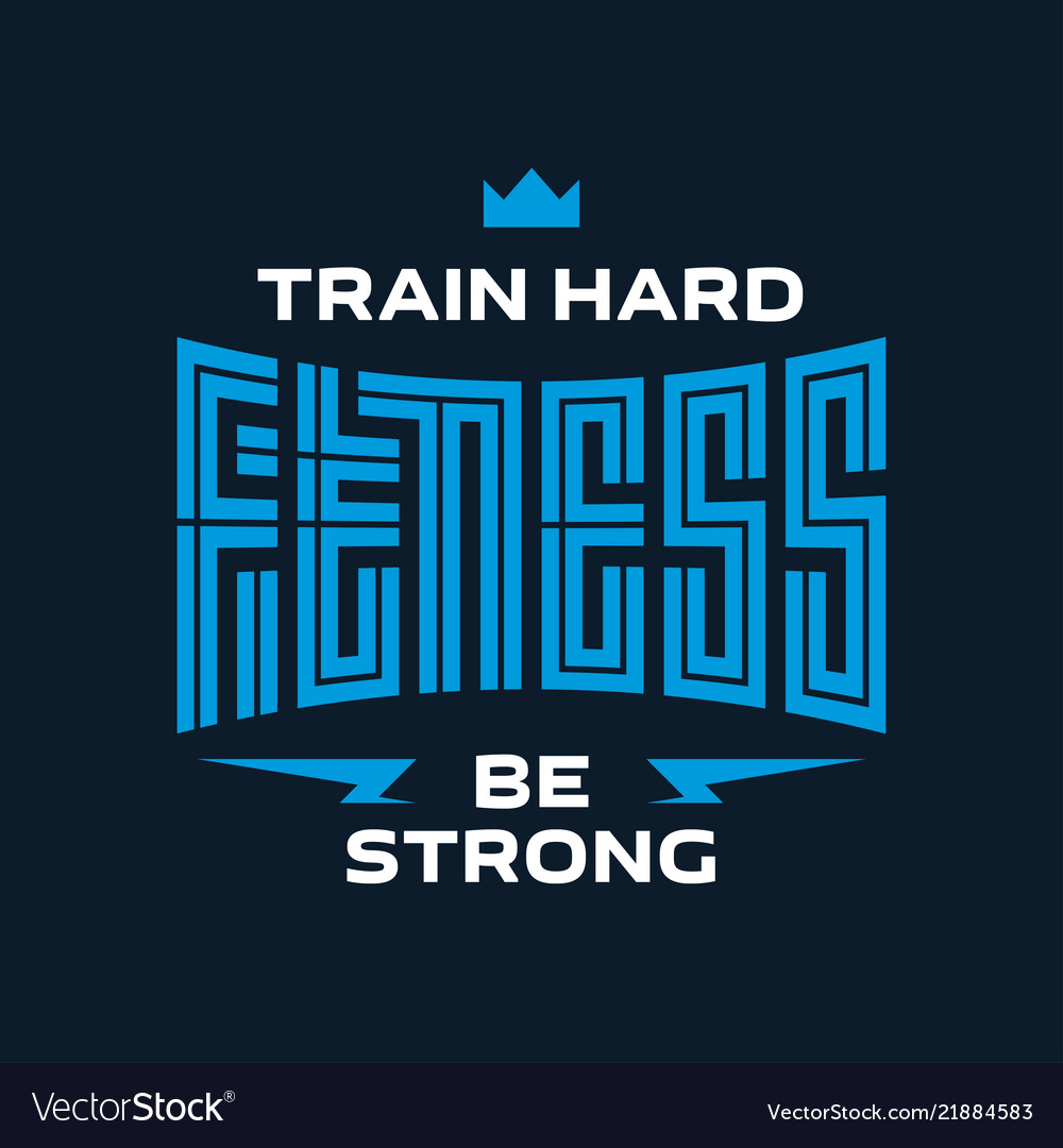 Fitness - original lettering label or print for Vector Image