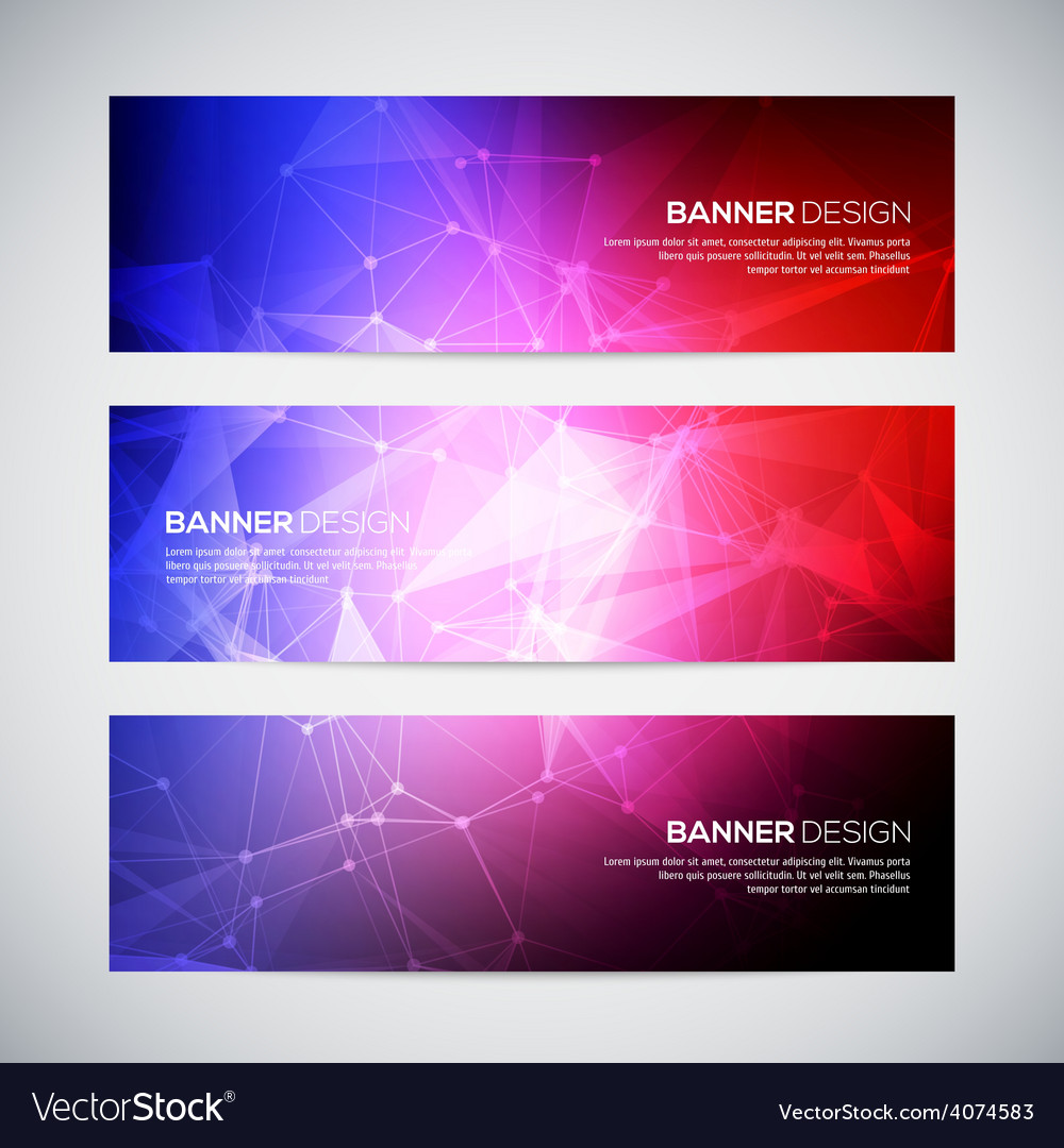 Geometric lowpoly abstract modern banners Vector Image