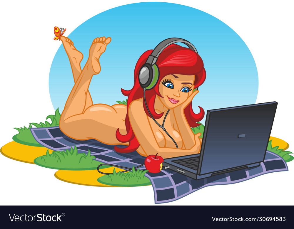 Naked chicks with headphones