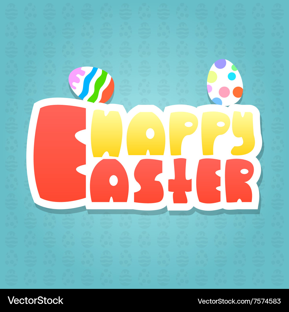 Happy easter typographical background Royalty Free Vector