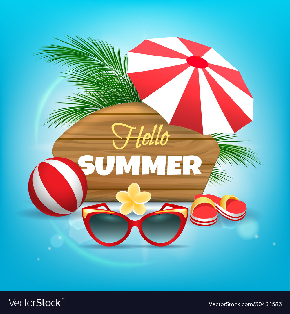 Hello summer time Royalty Free Vector Image - VectorStock