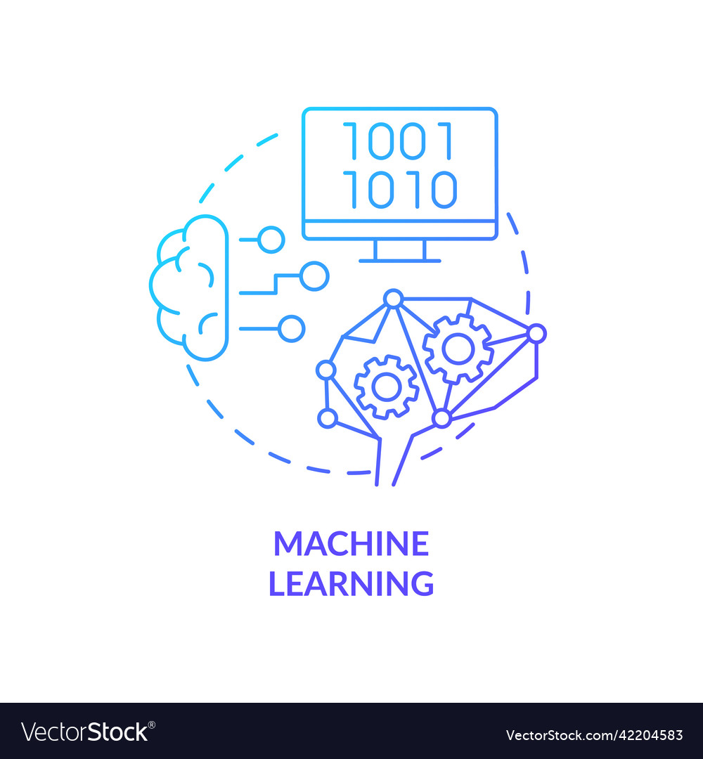 Machine learning blue gradient concept icon