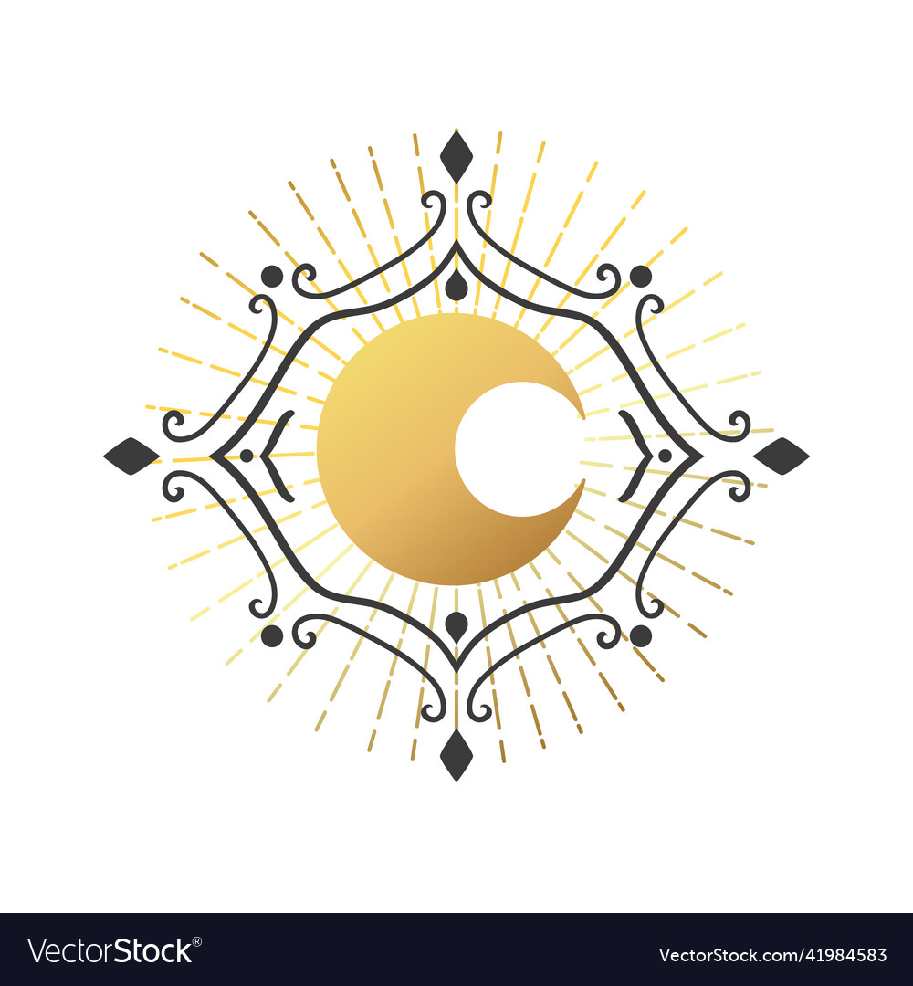 Moon mystical icon logo vector image Moon mystical icon logo