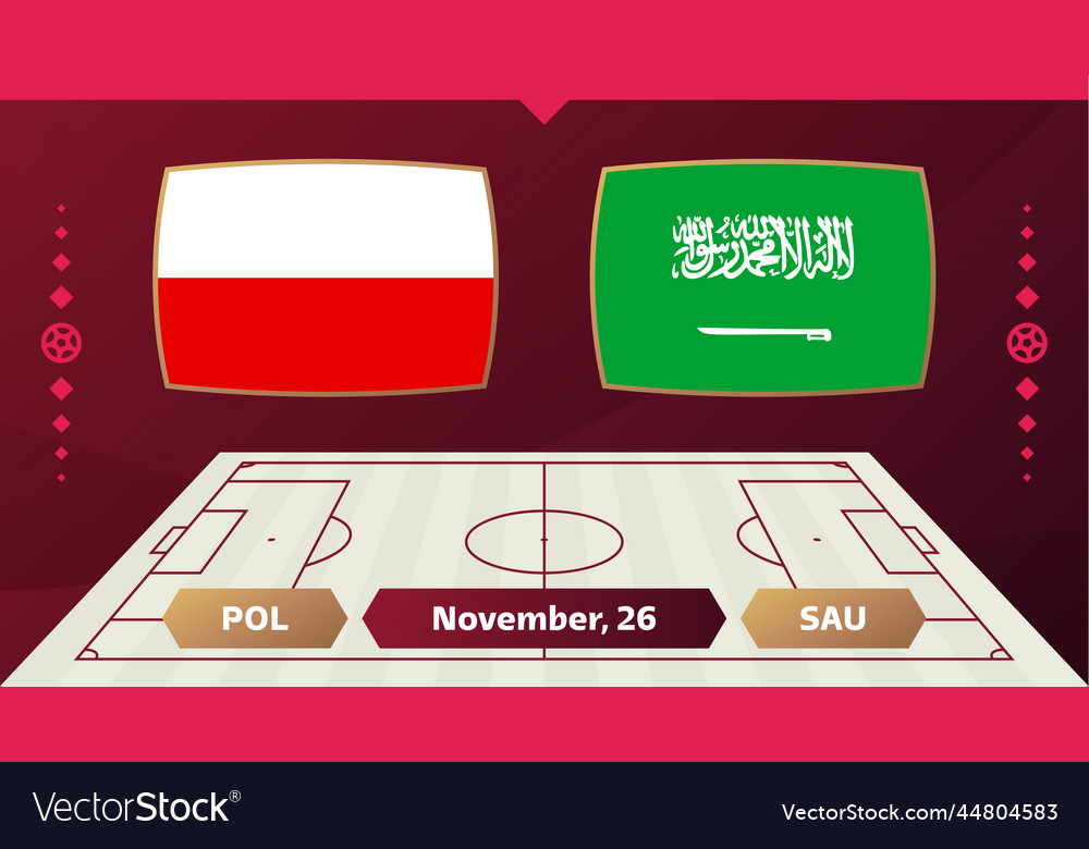 Poland Vs Saudi Arabia Football 2022 Group C Vector Image