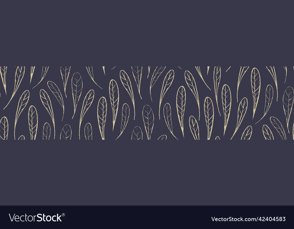 Seamless pattern with hand drawn leaves