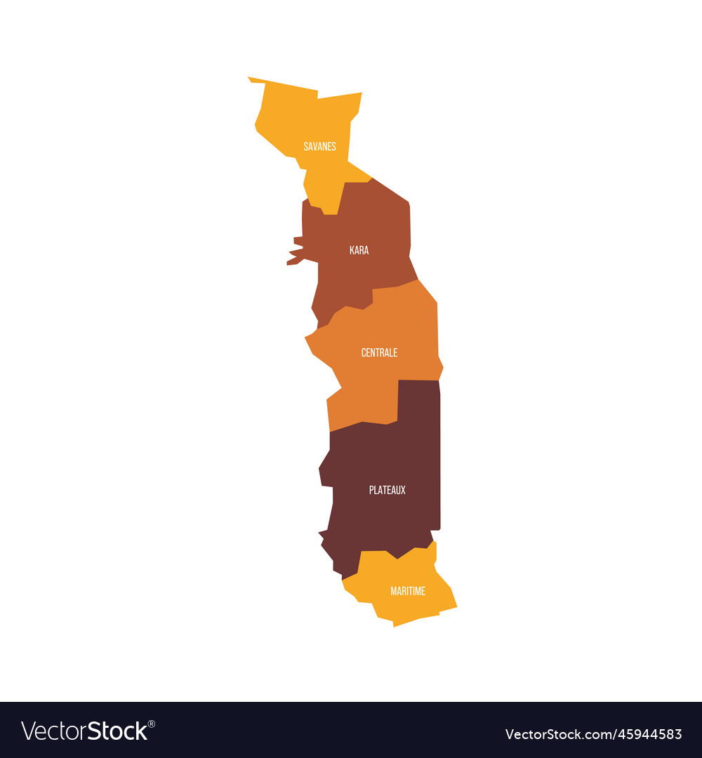 Togo Political Map Of Administrative Divisions Stock Vector Image Art ...