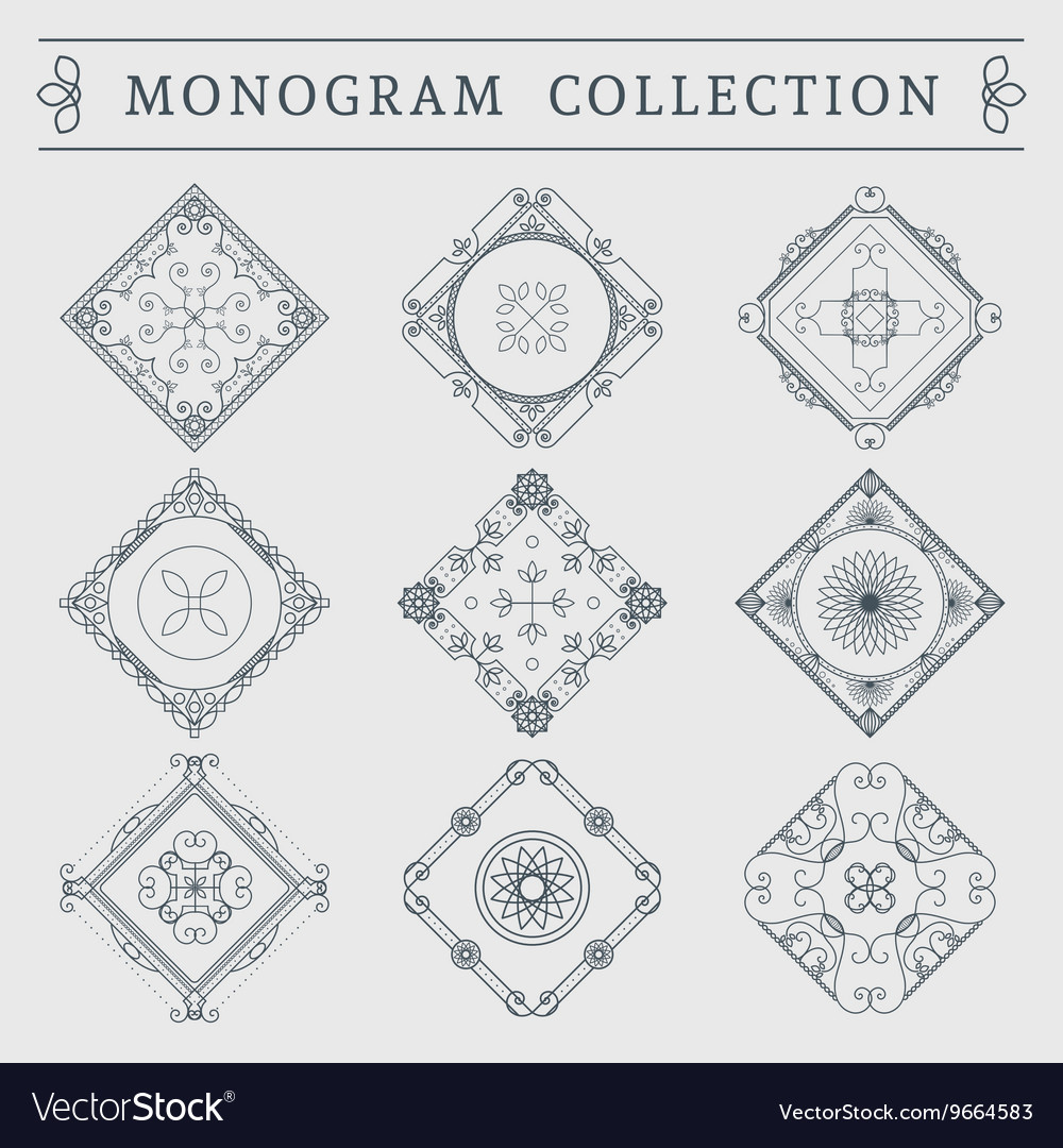 Vintage Monogram Set Royalty Free Vector Image