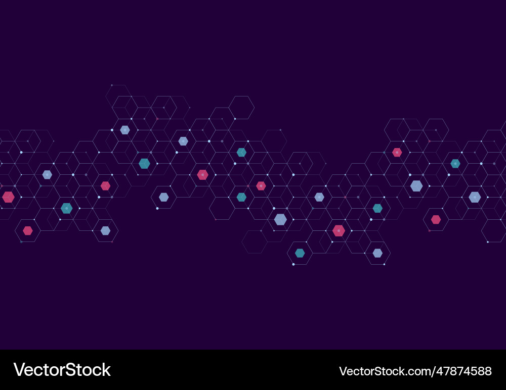 Abstract hexagonal molecular structures Royalty Free Vector