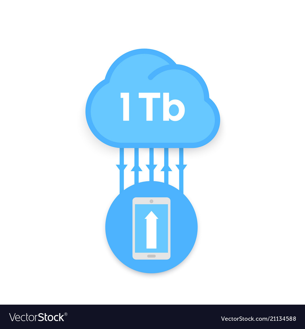 Cloud technology upload to server with smartphone vector image Cloud technology upload to server with smartphone