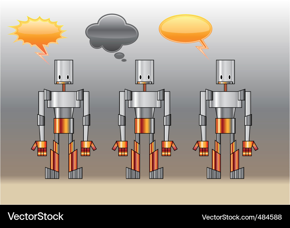 Funny robots Royalty Free Vector Image - VectorStock