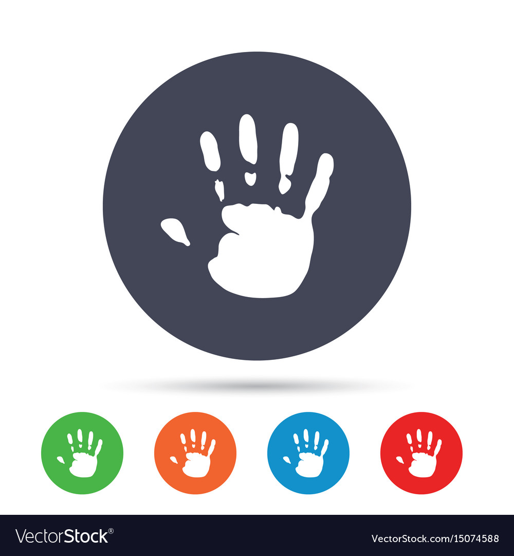 hand print sign icon stop symbol royalty free vector image