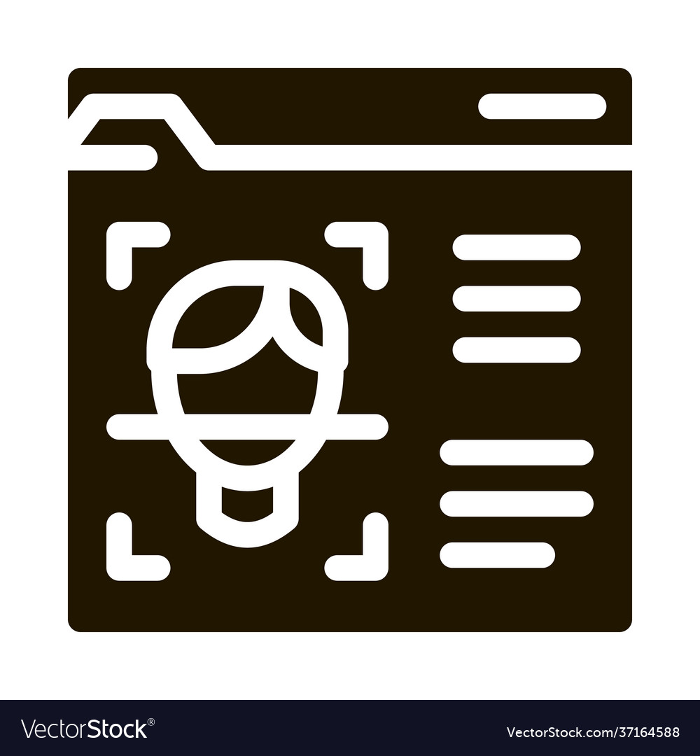 Human photo crossed out sign icon glyph Royalty Free Vector