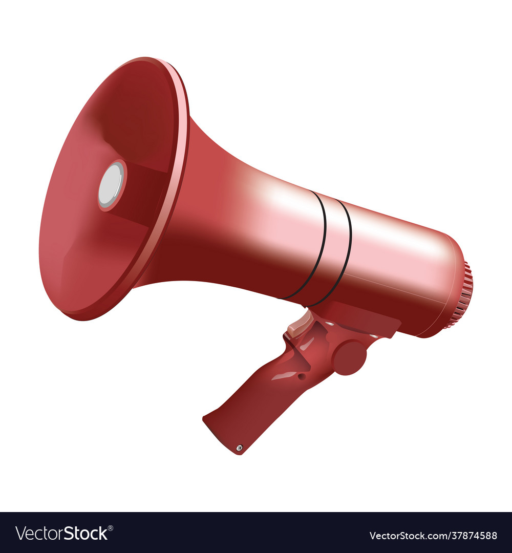 Red megaphone isolated on white background real