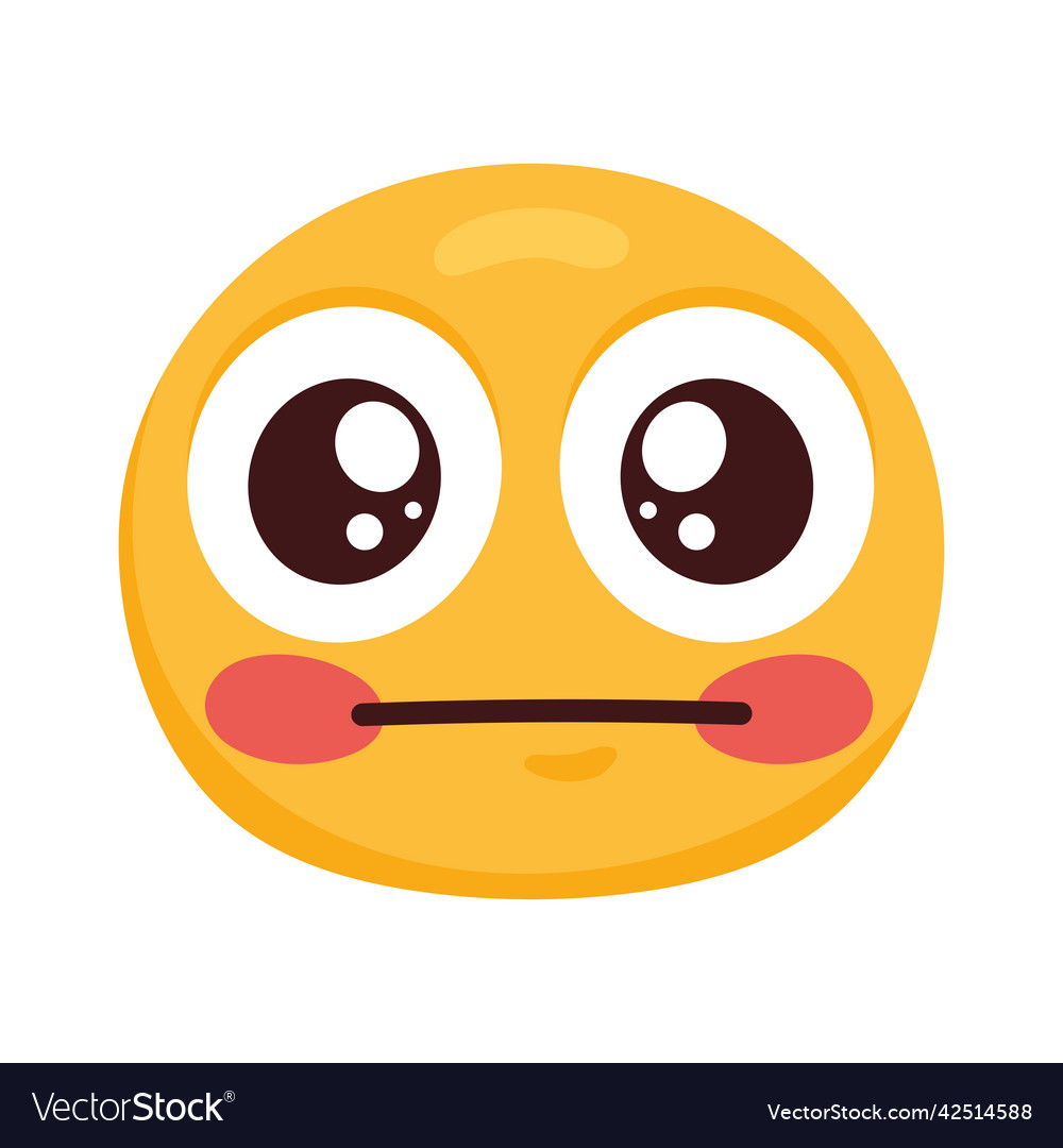 Scared emoji face character Royalty Free Vector Image