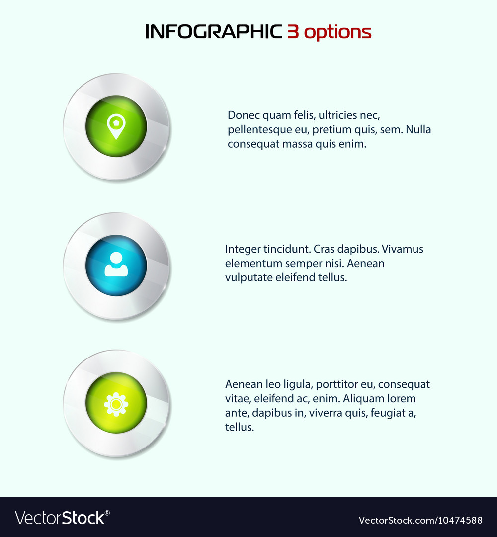 Set of colorful 3d buttons