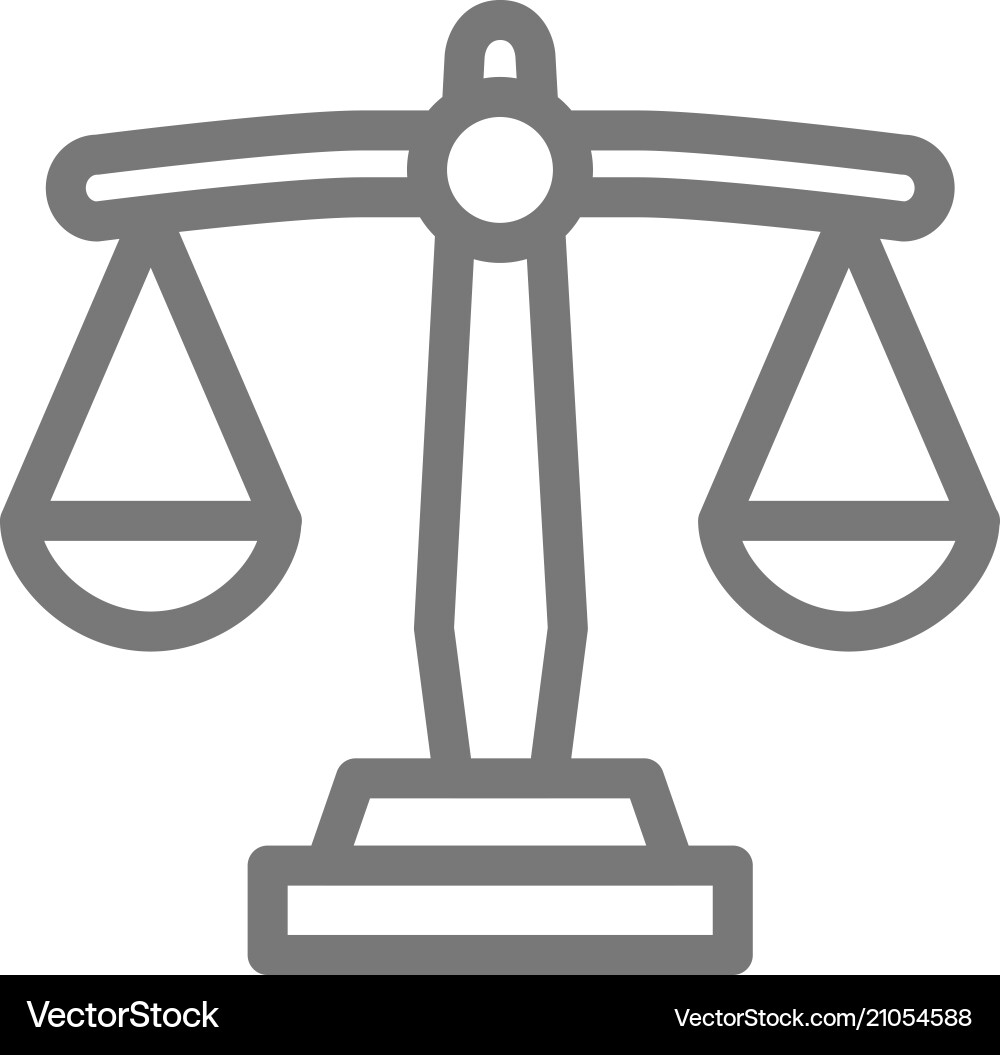 Simple libra scale weight line icon symbol and Vector Image