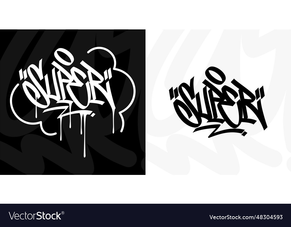 Abstract urban graffiti street art word super Vector Image