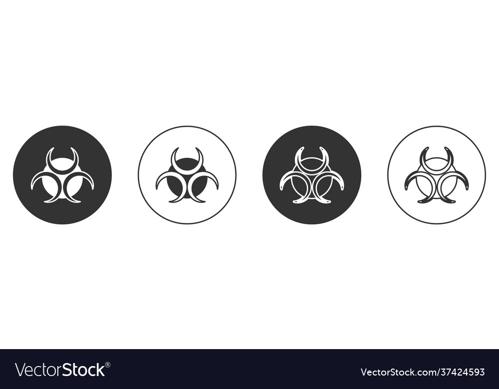 Black biohazard symbol icon isolated on white