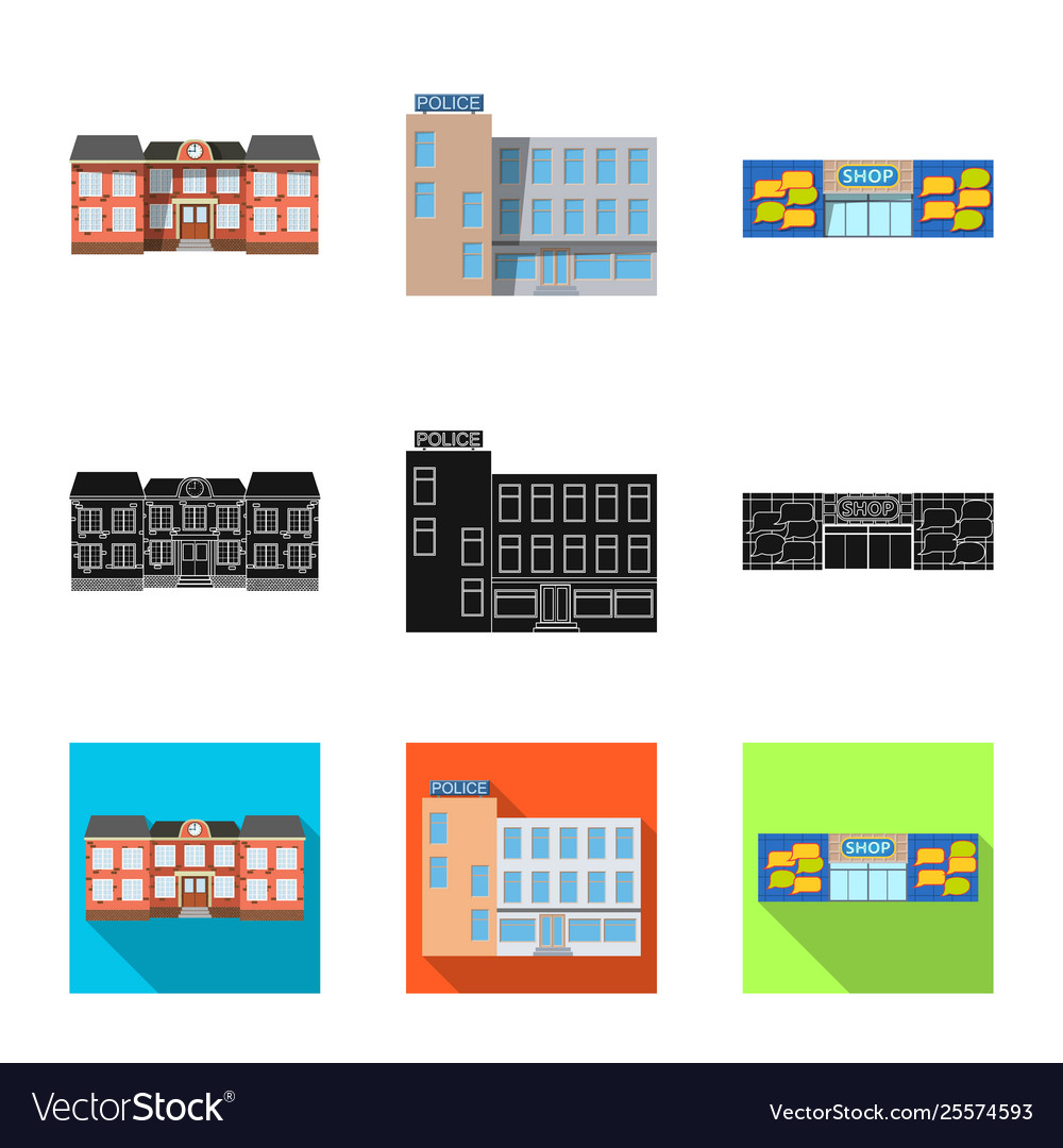 Building and front sign Royalty Free Vector Image