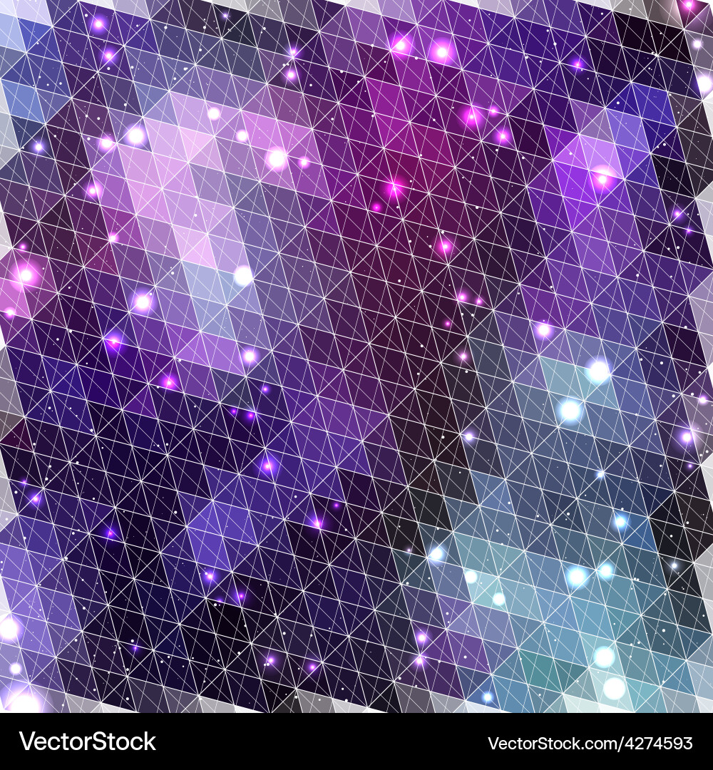 Lilac glowing pattern of triangle shapes Vector Image