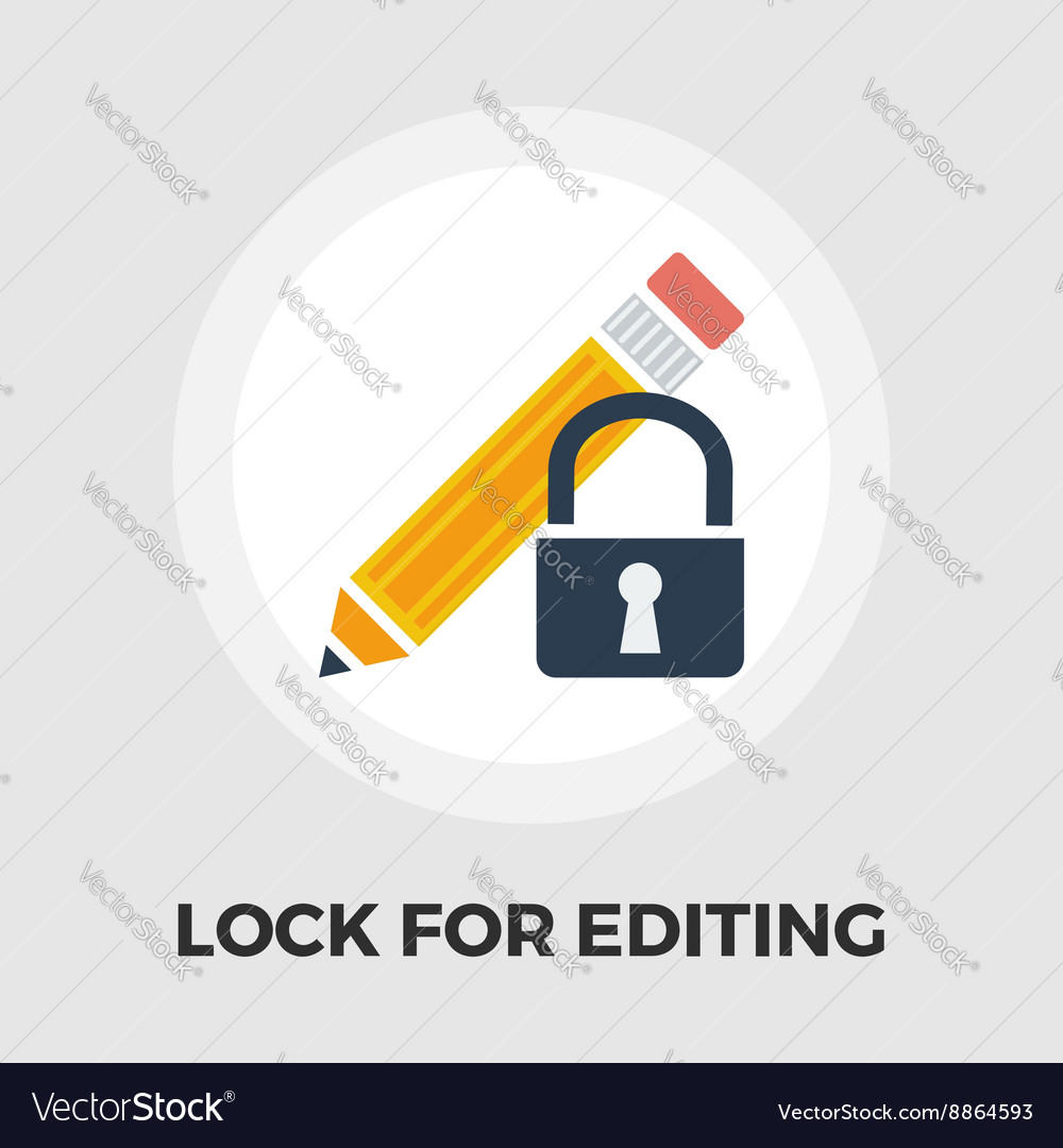 Lock for editing flat icon