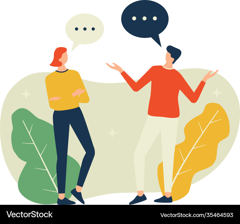 Man and woman having a conversation discussion Vector Image