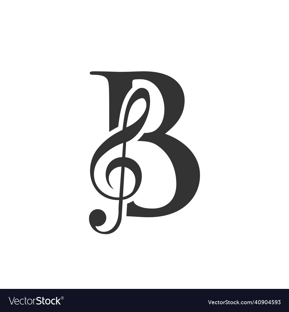 Music logo on letter b concept note sign