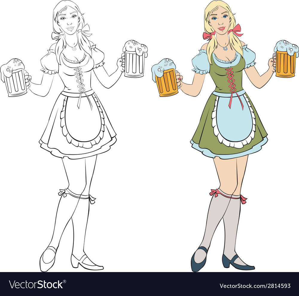 Oktoberfest - girl with beer Royalty Free Vector Image