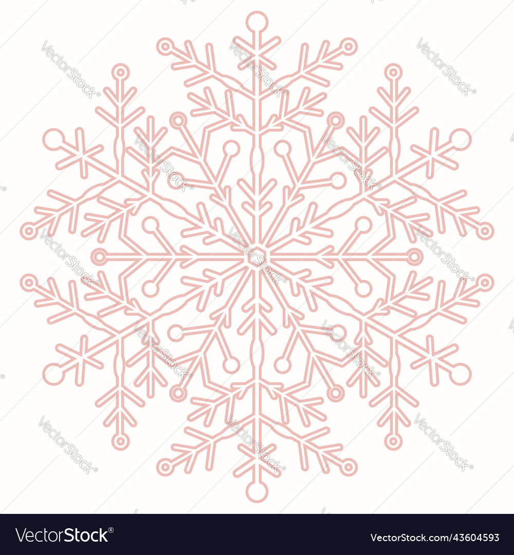 Round snowflake with abstract winter