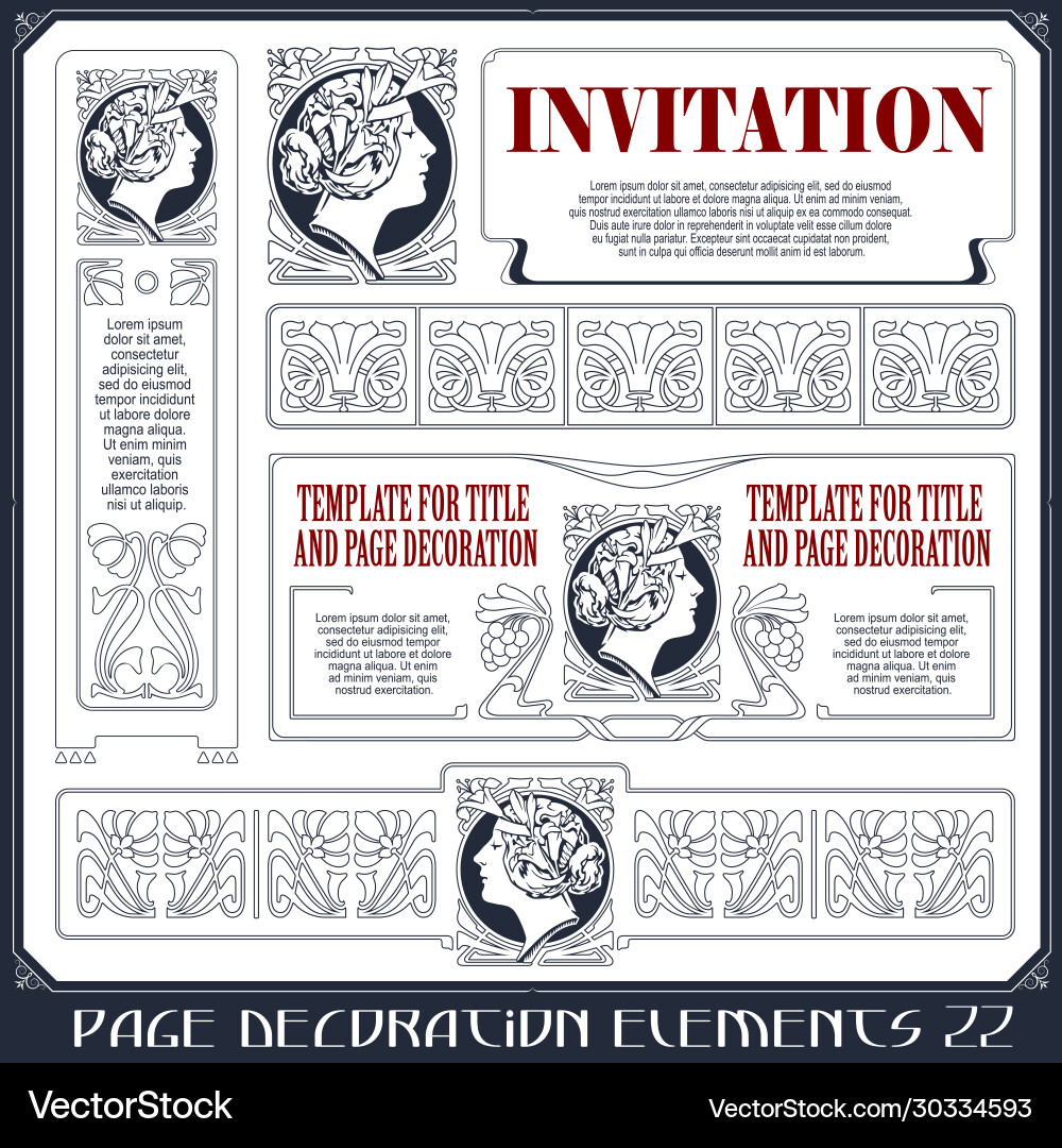 Set calligraphic design elements and page decor Vector Image