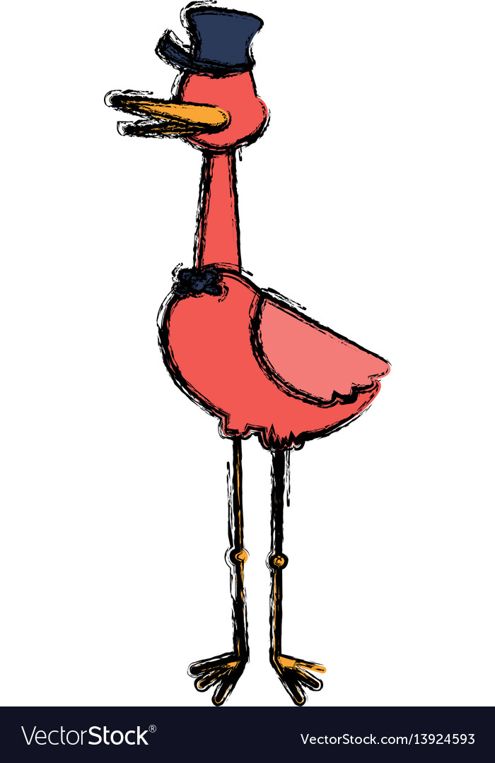 Stork cartoon animal infantile faceless