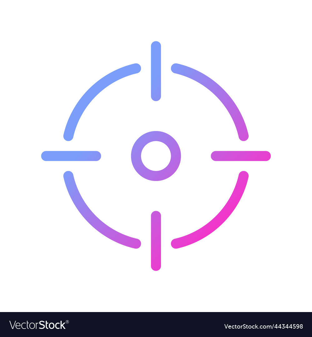 Aim pixel perfect gradient linear ui icon vector image Aim pixel perfect gradient linear ui icon