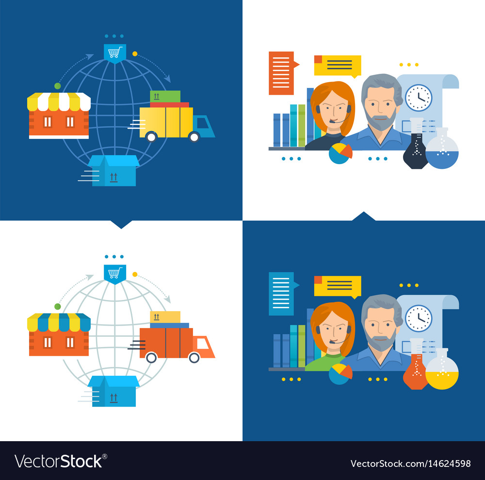 Cycle goods from purchase to delivery process Vector Image