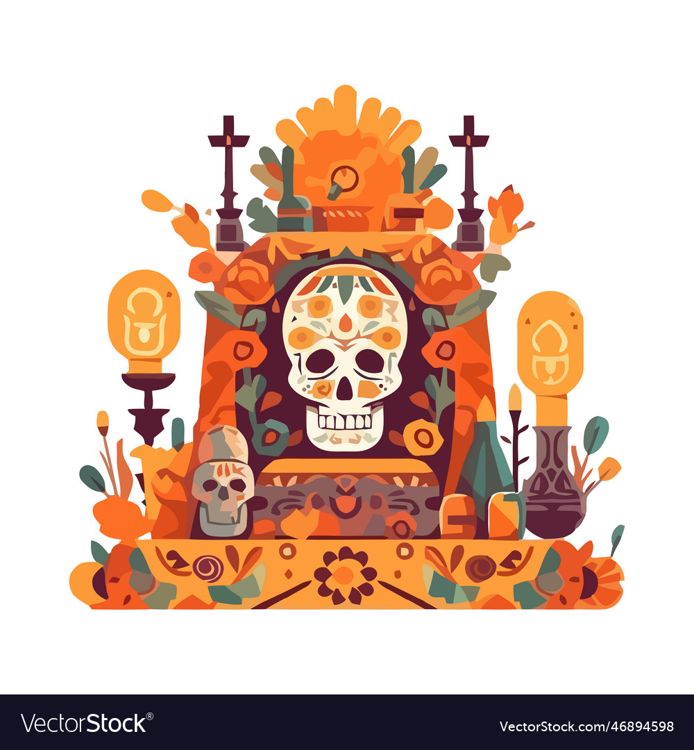 Day of death celebration altar icon vector image Day of death celebration altar icon