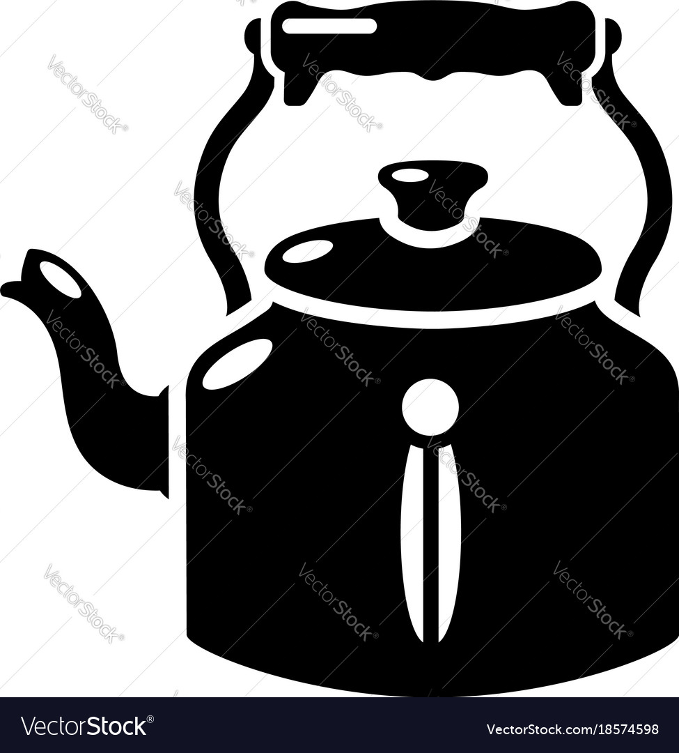 Kettle old icon simple black style Royalty Free Vector Image