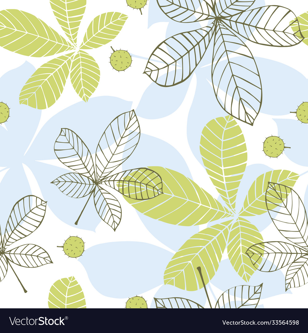 Leaves chestnut seamless pattern