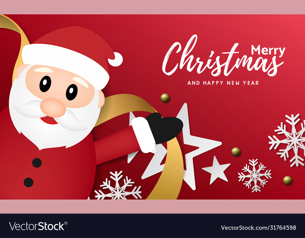 Merry christmas and happy new year banner design vector image Merry christmas and happy new year banner design