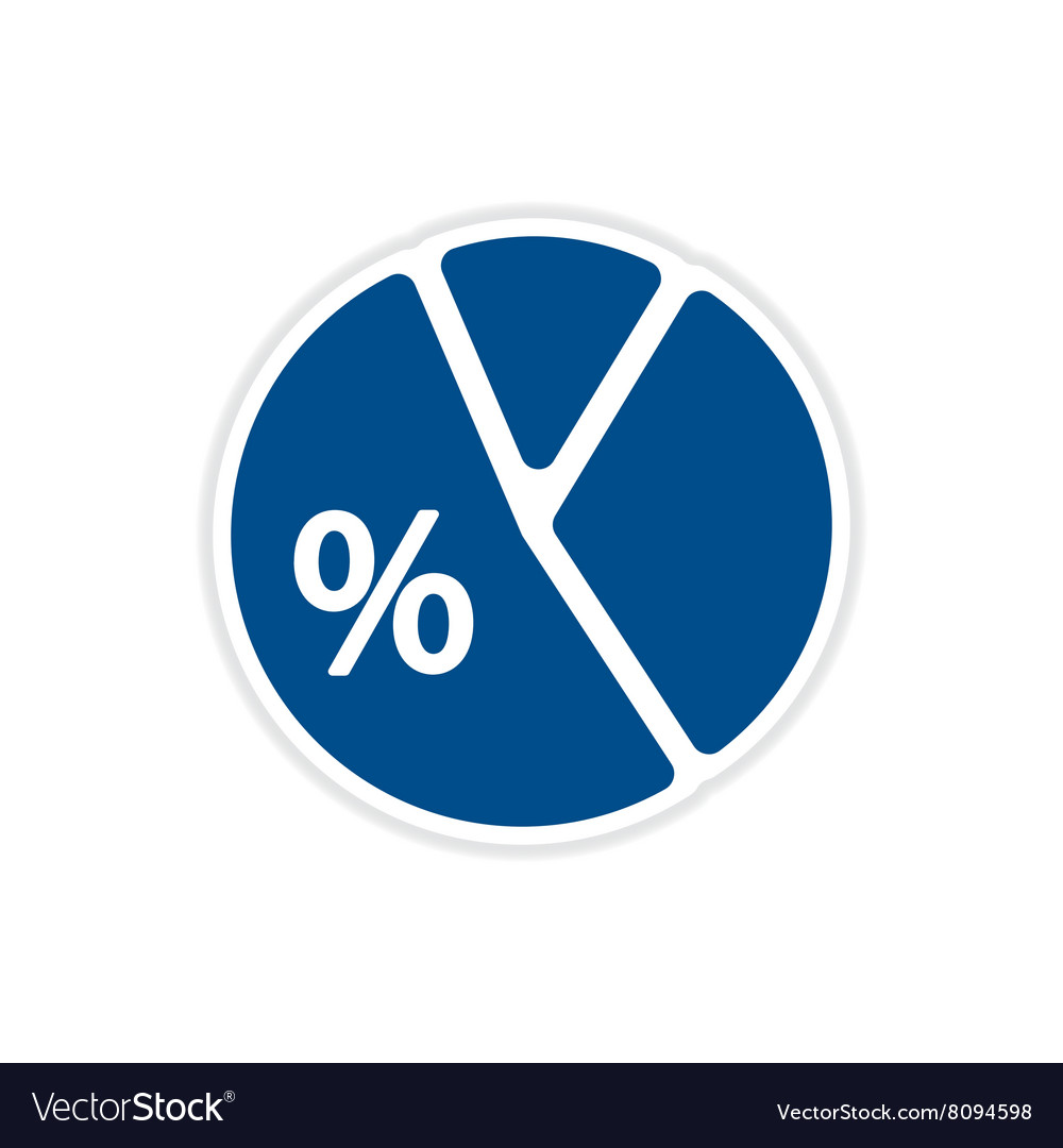 Paper sticker on white background economic chart