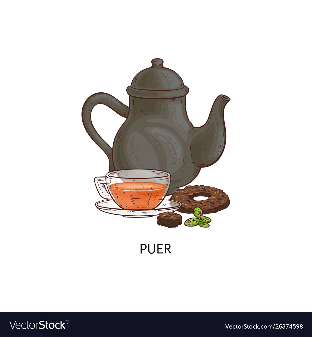 Puer tea - traditional asian hot drink in glass