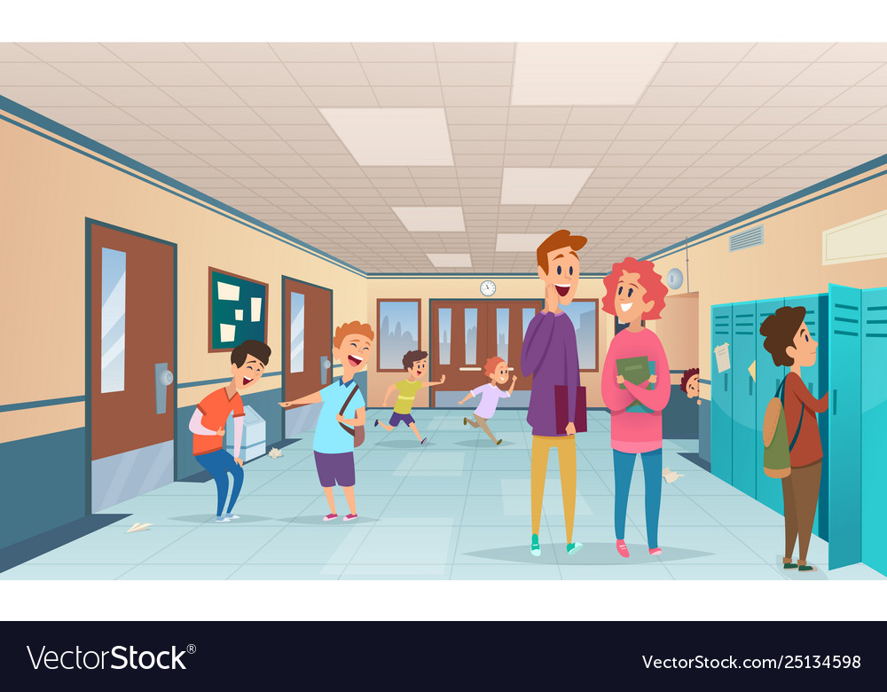 School break trouble pupils and students Vector Image