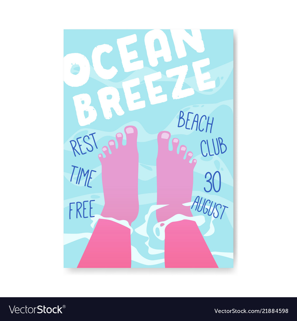 Summer Vacation Poster Flyer Invitation Template Vector Image