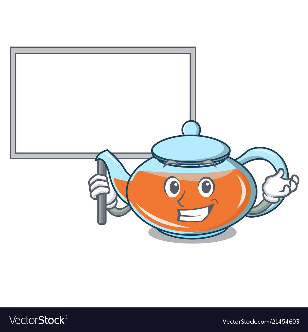 Bring board transparent teapot character cartoon