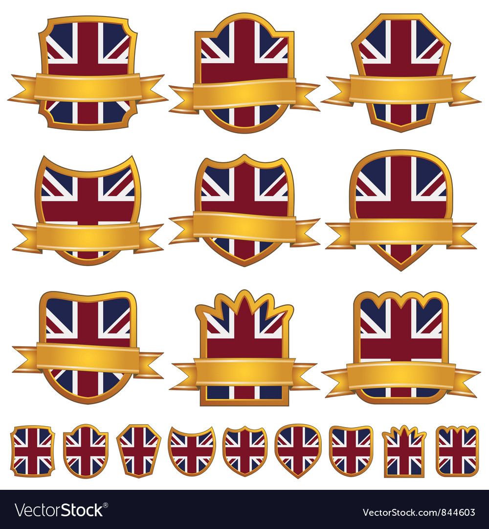 British emblem shields Royalty Free Vector Image
