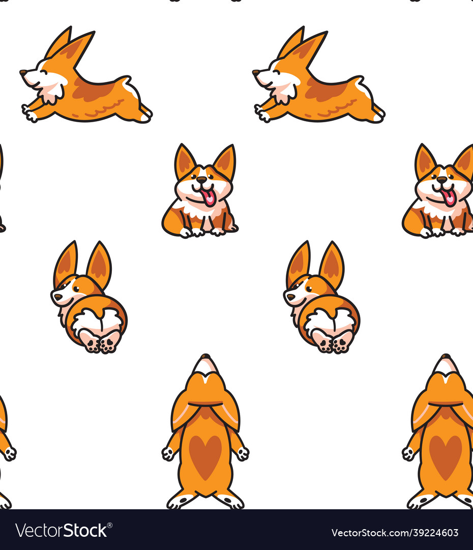 Corgi seamless pattern