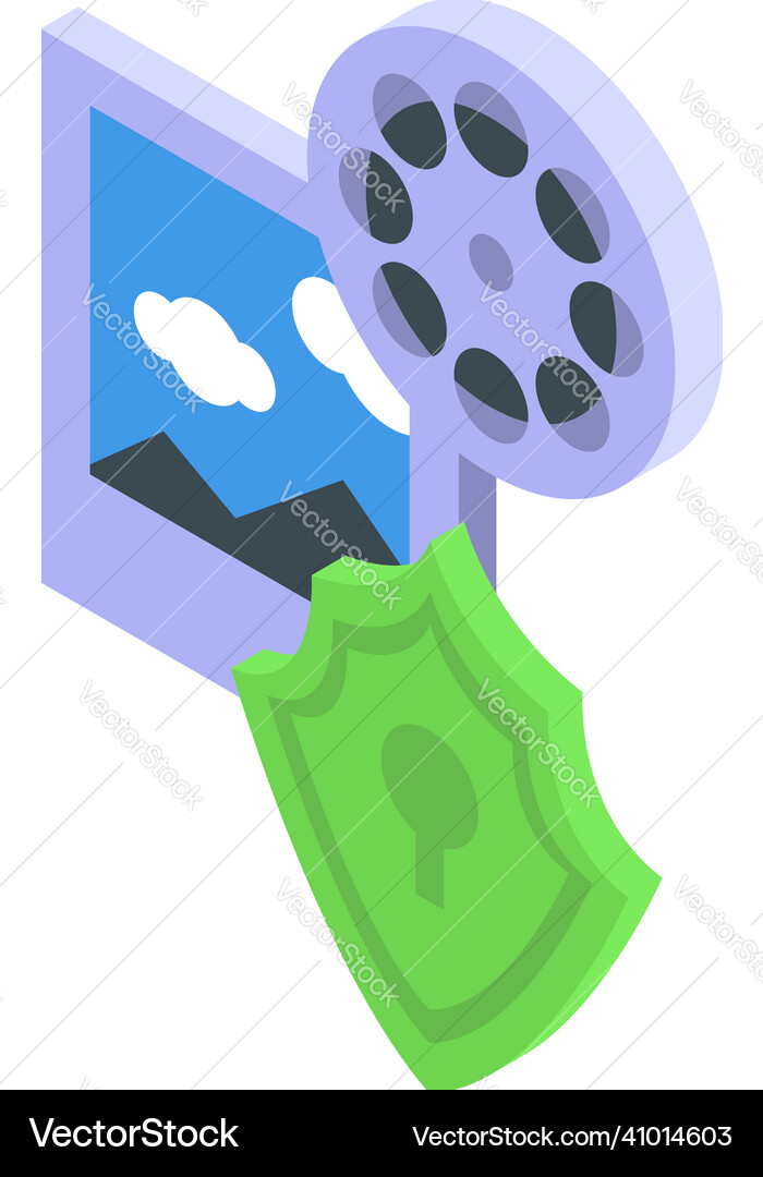 Data privacy icon isometric policy Royalty Free Vector Image