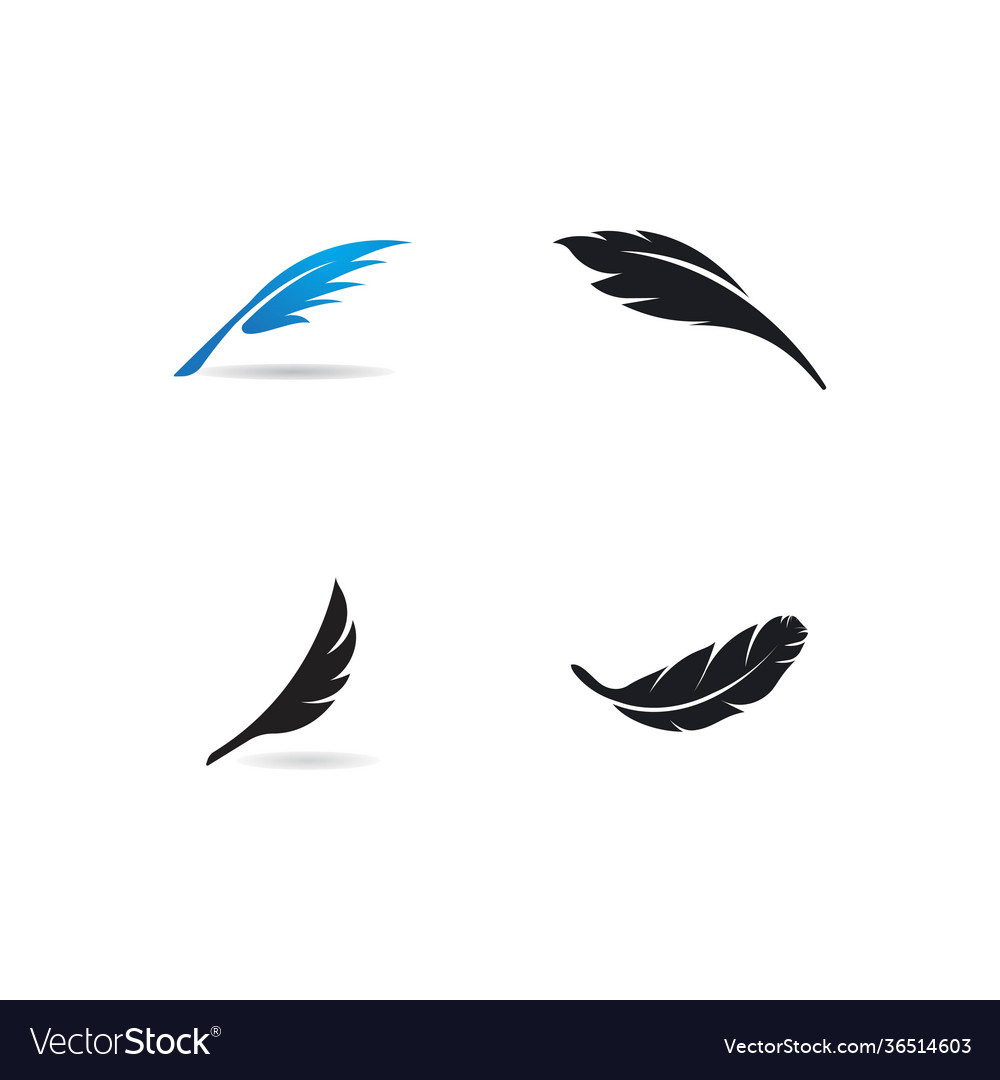 Feather logo template Royalty Free Vector Image